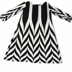 Forever 21 Black and White Chevron  Dress